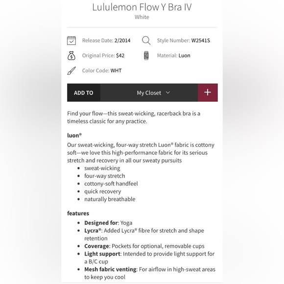 Lululemon flow y bra 6 EUC - Picture 3 of 8